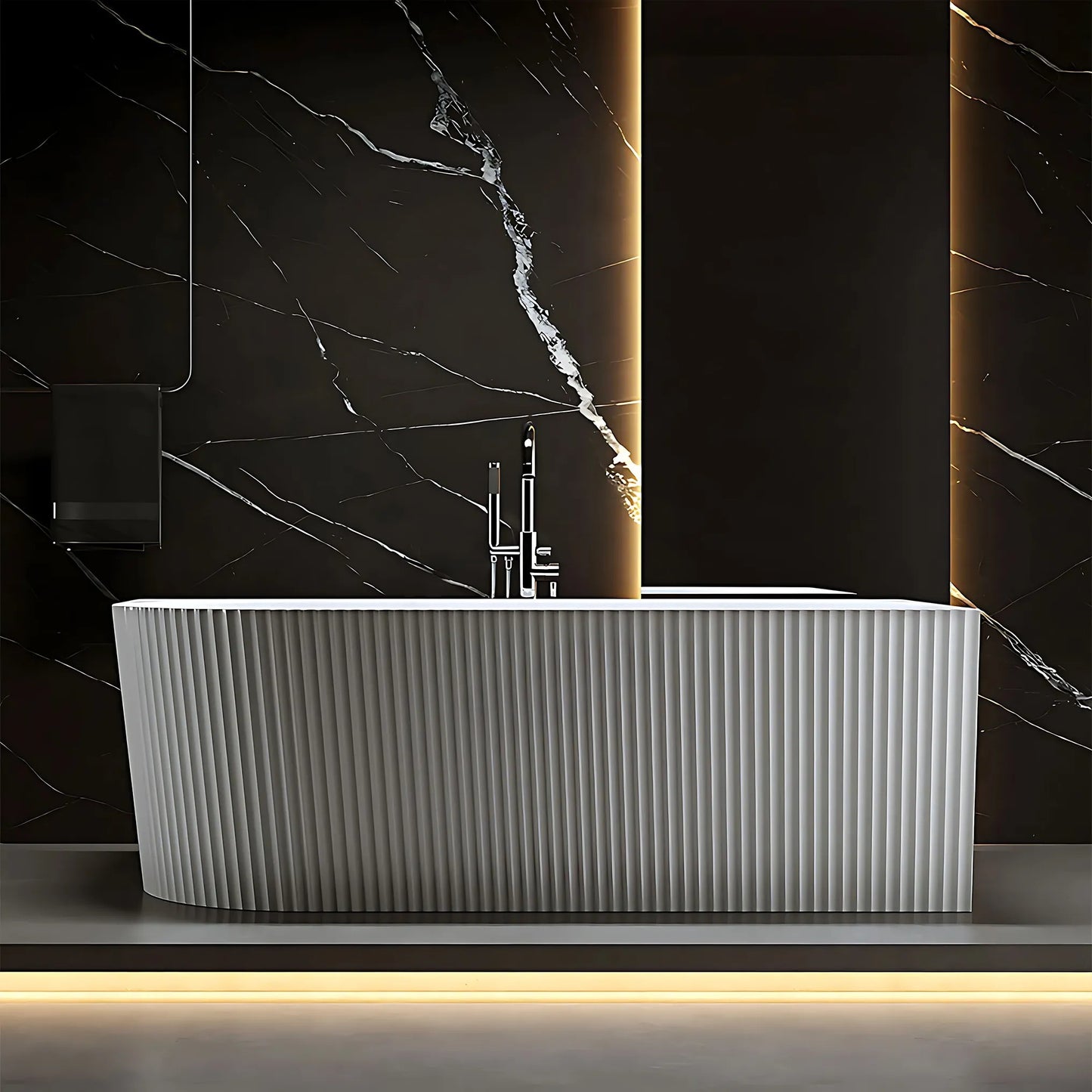 Acryl Eckbadewanne WENUS RIGHT 170 Gebürstete Gold Stöpselabdeckung 5