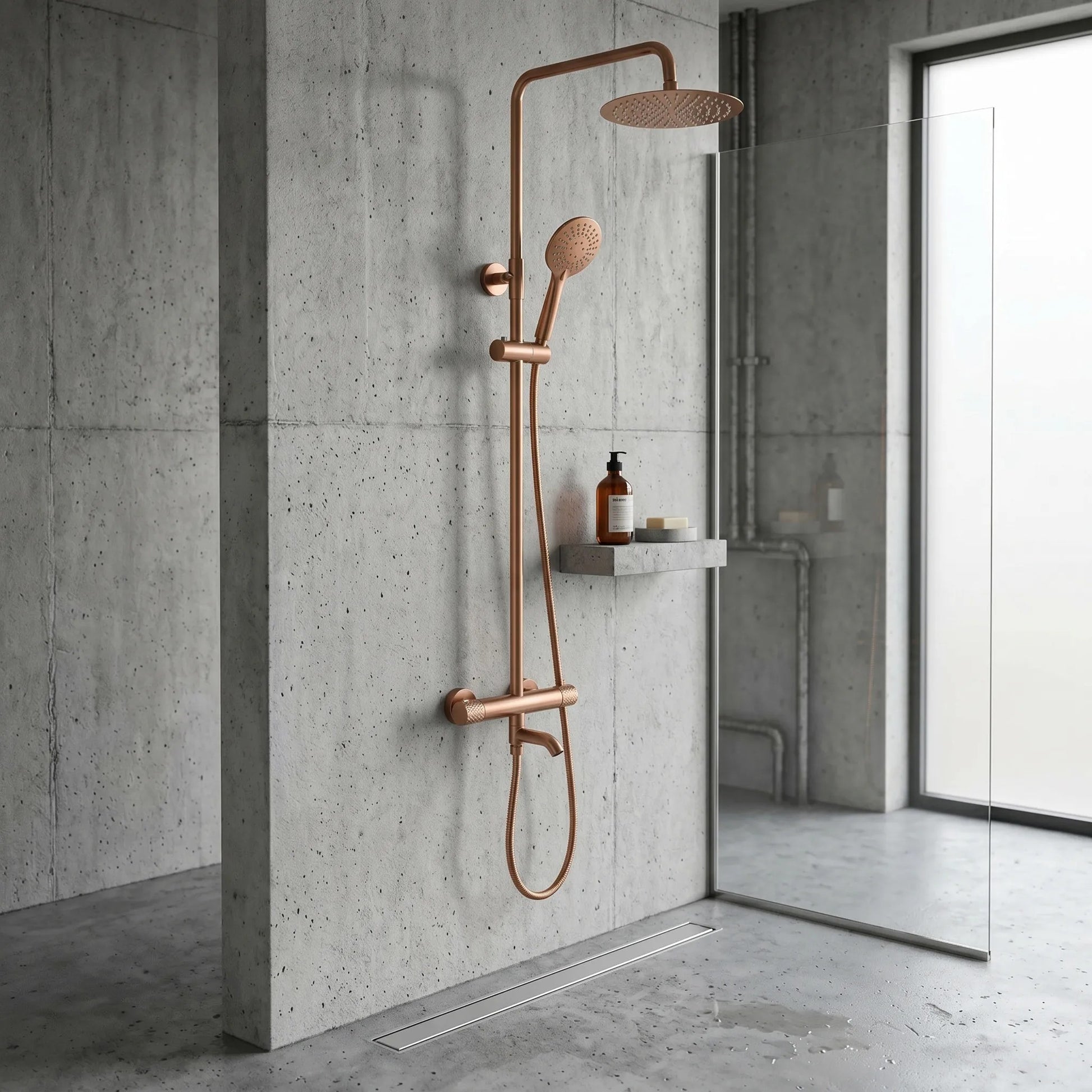Thermostat Duschset Lungo Diamond Copper Brush  5