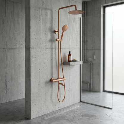 Thermostat Duschset Lungo Diamond Copper Brush  5