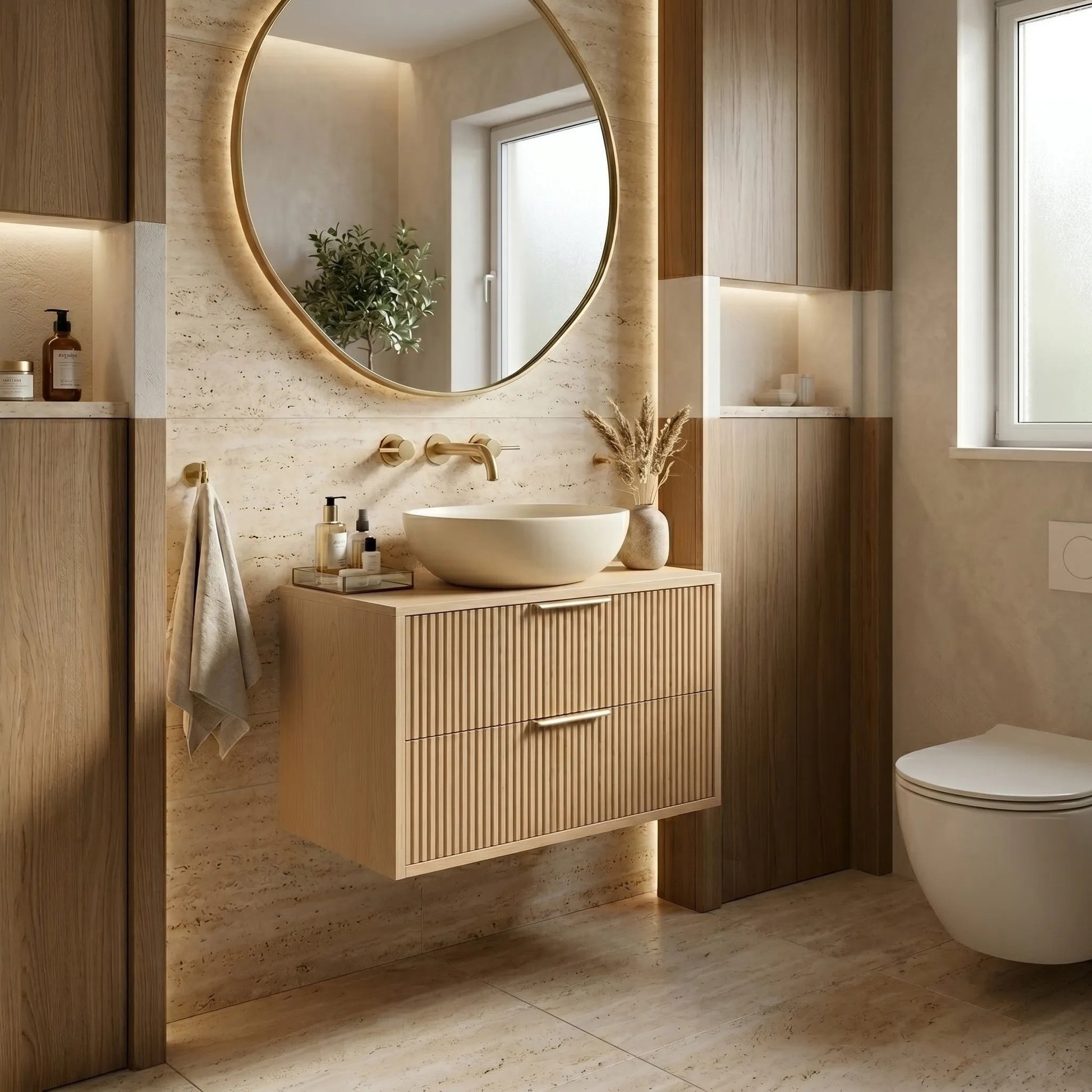Waschtischunterschrank Rea Mono 60cm Beige  5