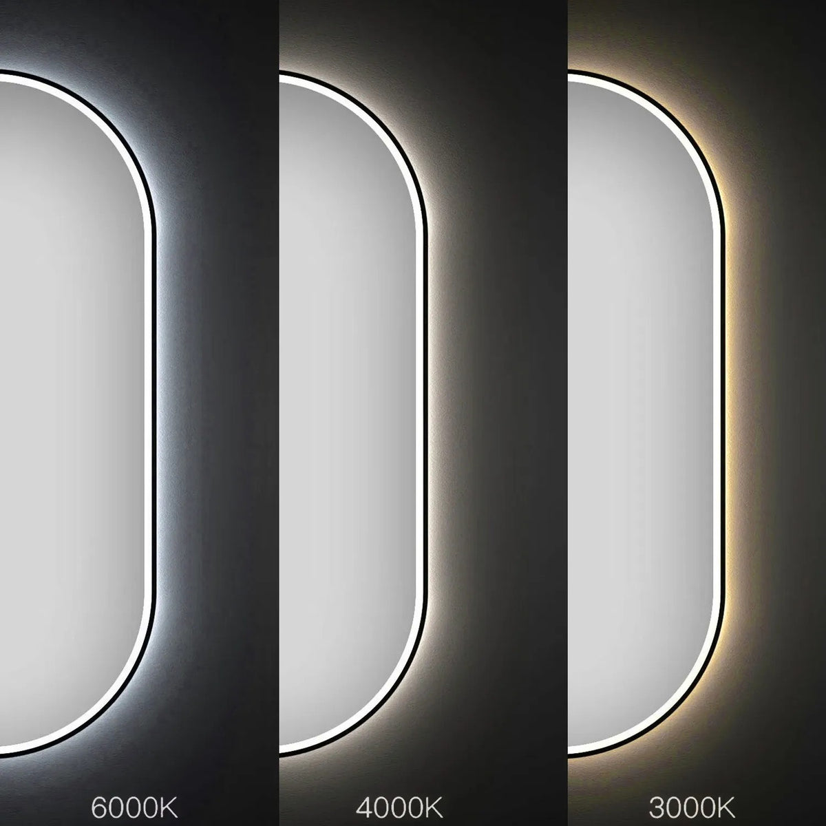 Spiegel LED OVL 50x100cm Black  5