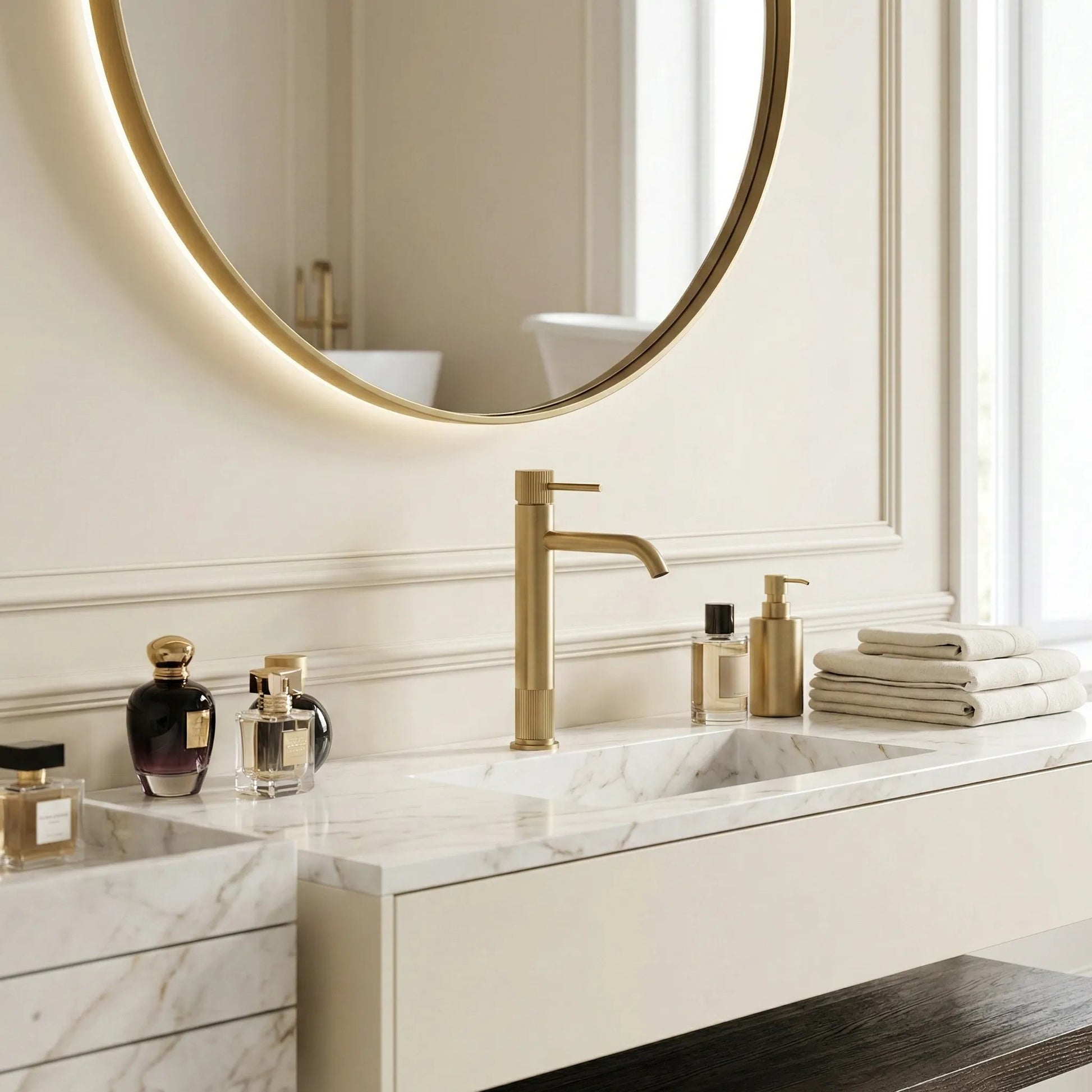 Waschbeckenarmatur Rea Lungo Stripe Brush Gold  5