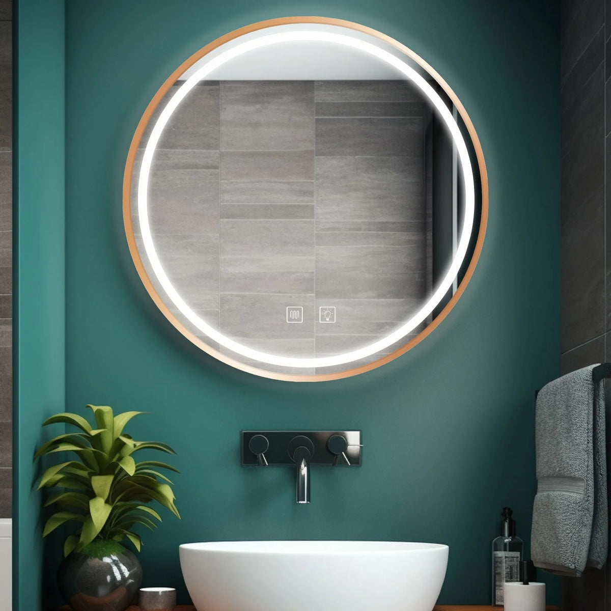 Spiegel LED 70cm MMJ BRUSH COPPER  5