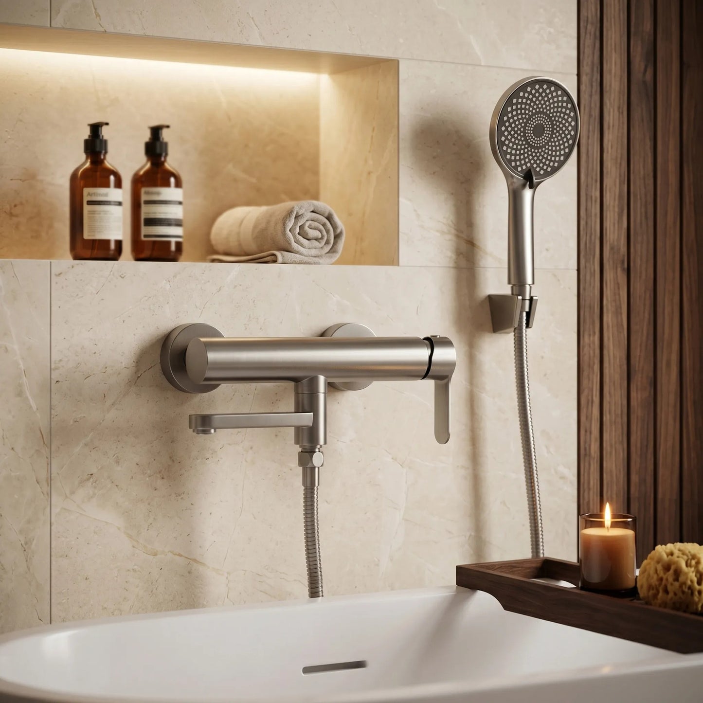Wannenarmatur Rea Arcos Brushed Nickel  5