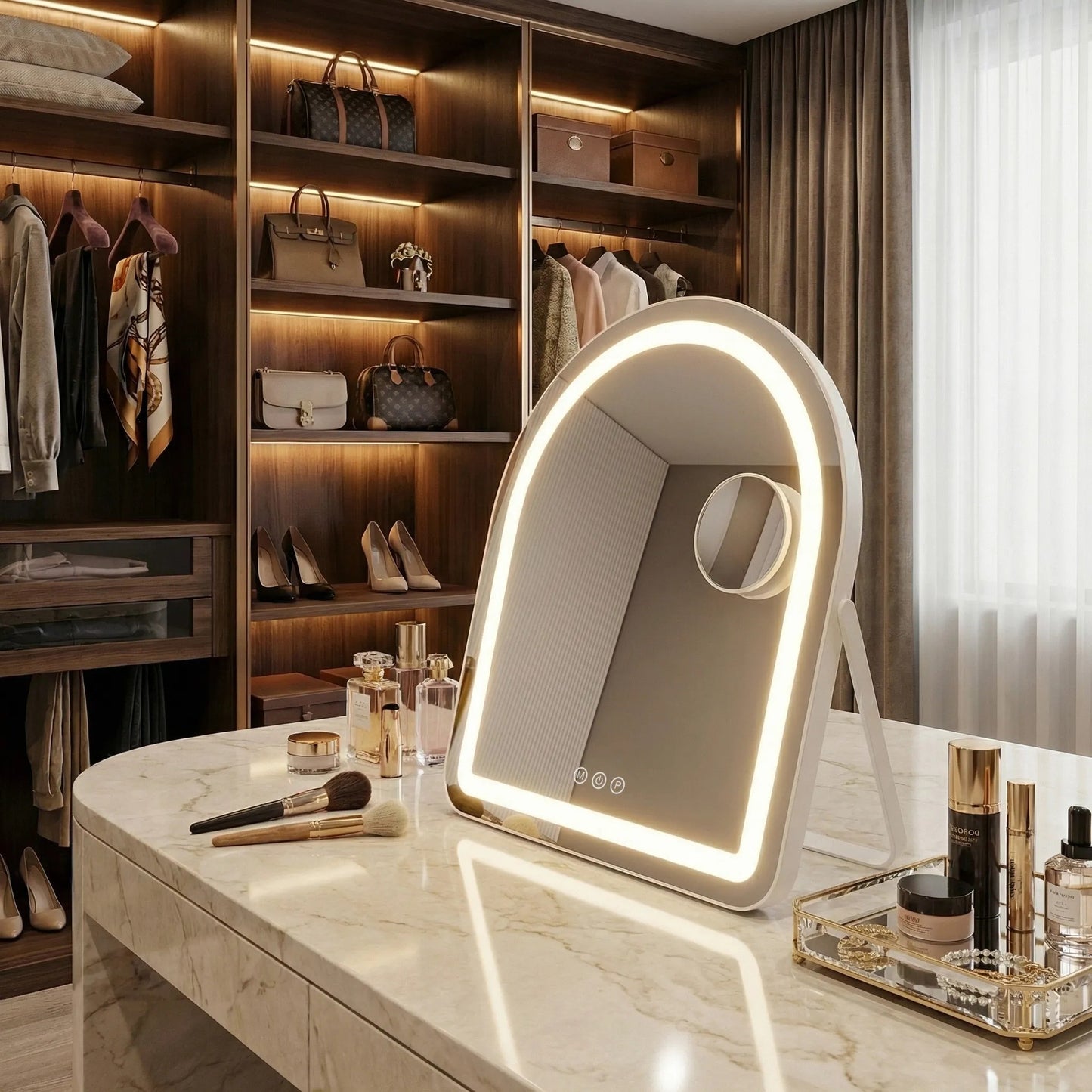 Spiegel LED GLAM White 40x45cm  5