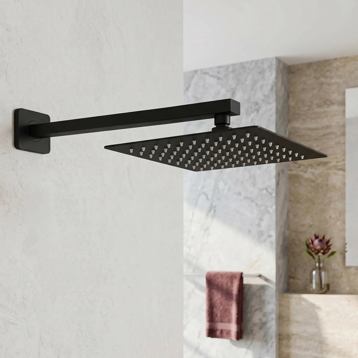 Quadratischer Duscharm REA JS-9022B 40cm Black 5