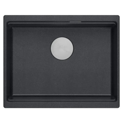 Granitspülbecken Logan 100 Black Metallic Stöpsel Gold 5