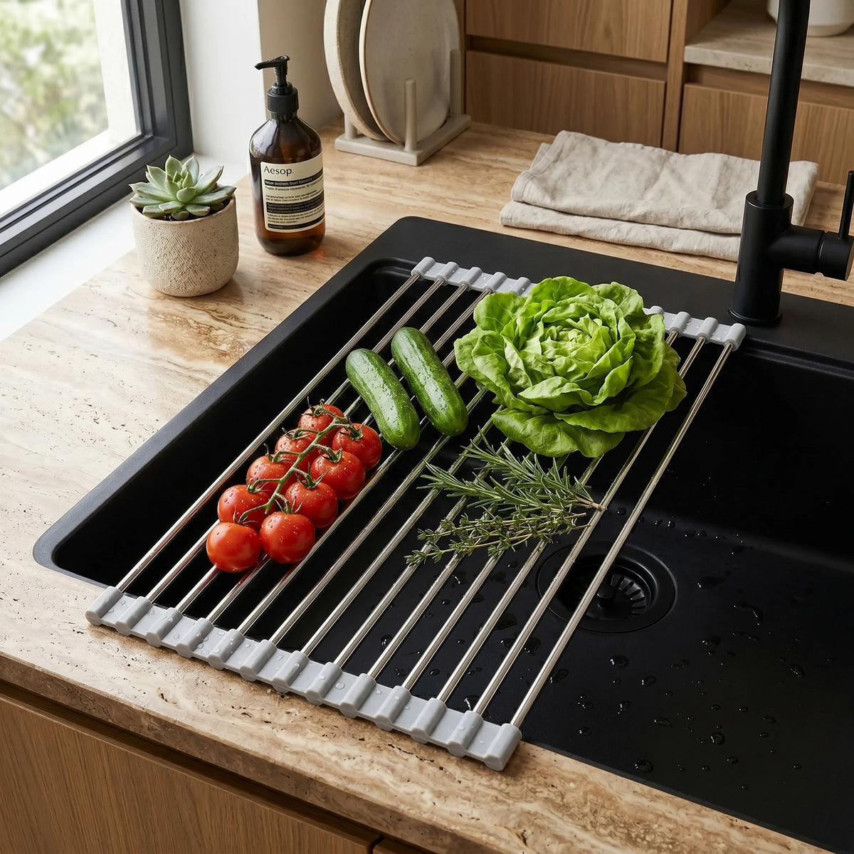 Rollbarer Abtropfständer Für Spüle REA P12298A Grey 5