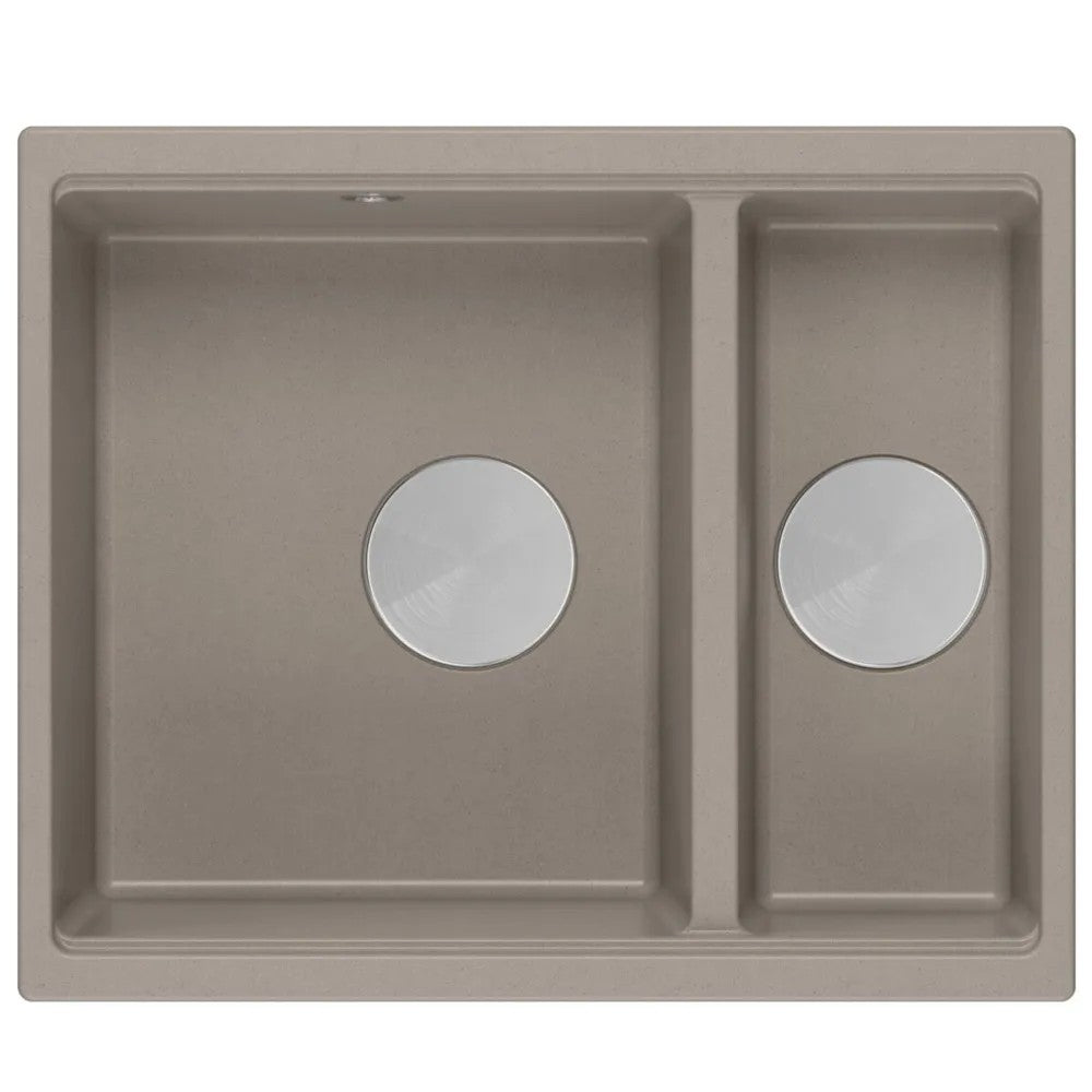 Granitspülbecken Logan 150 Beige Stöpsel Gold 5