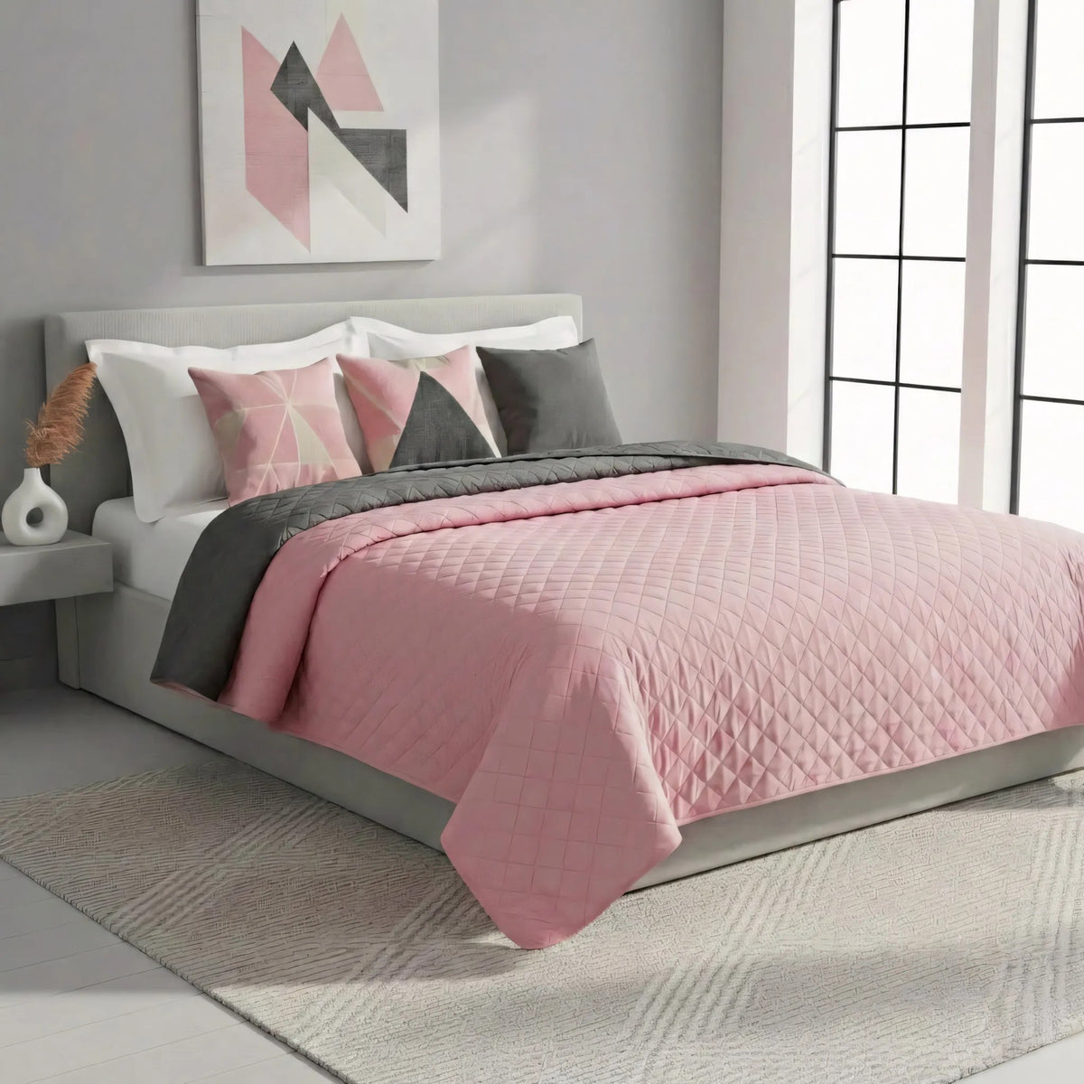 Tagesdecke Inez D. Grey-pink 220x240 5