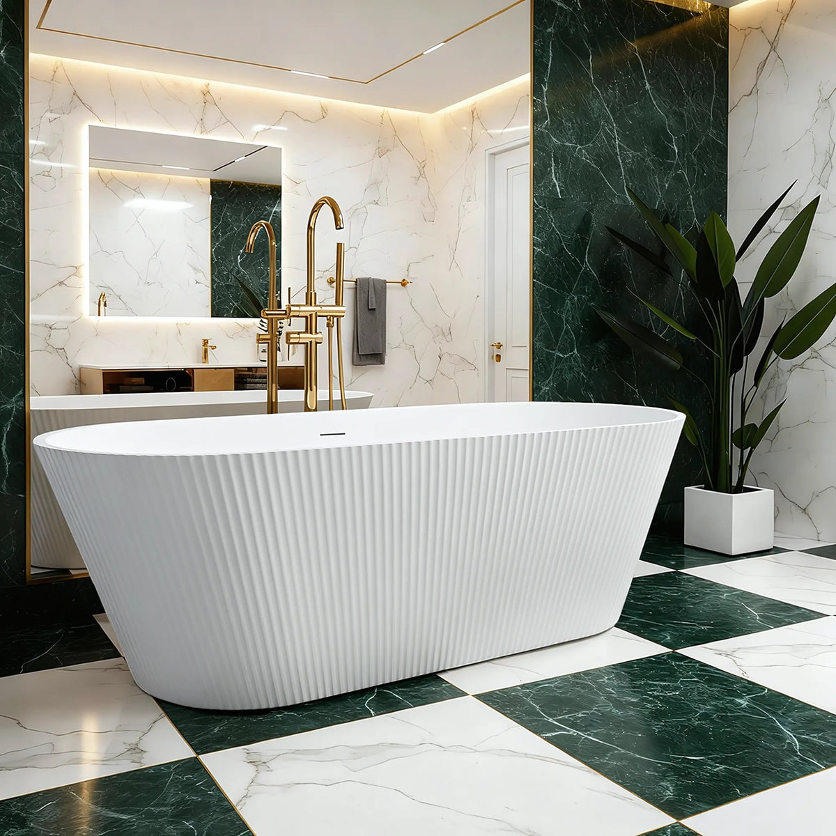 Freistehende Acrylbadewanne OFELIA 170 Schwarze Stöpselabdeckung 5