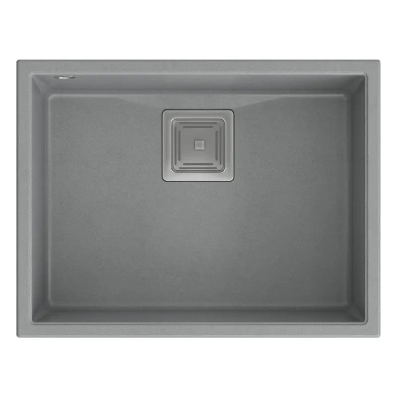 Granitspülbecken DAVID 50 Grey Metallic Stöpsel Gold 5