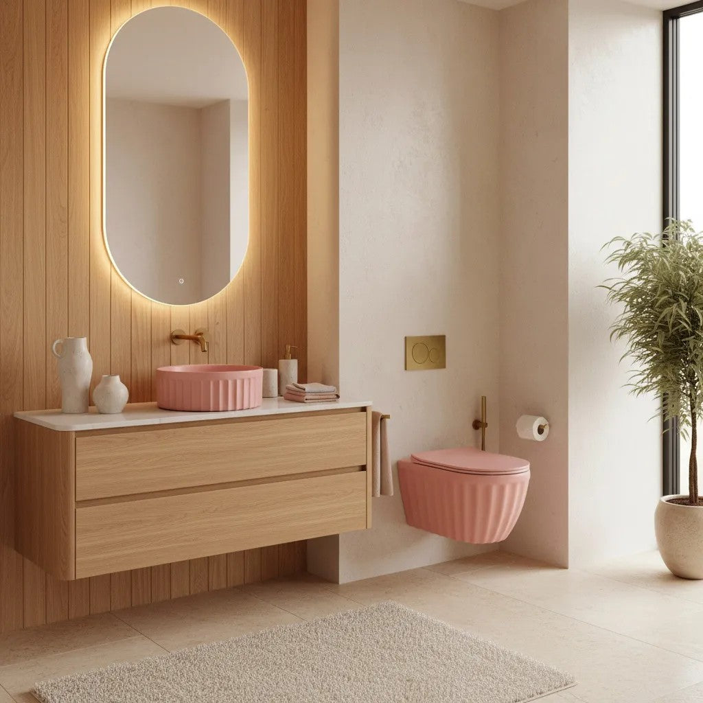 Aufsatzwaschbecken Rea DUO Sweet Pink Matt 5