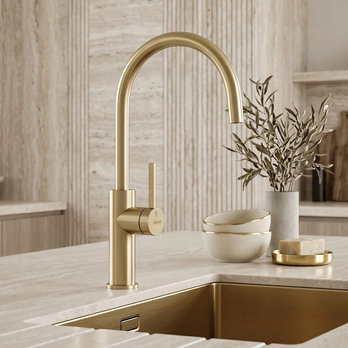 Küchearmatur REA Rivo Brush Gold 5
