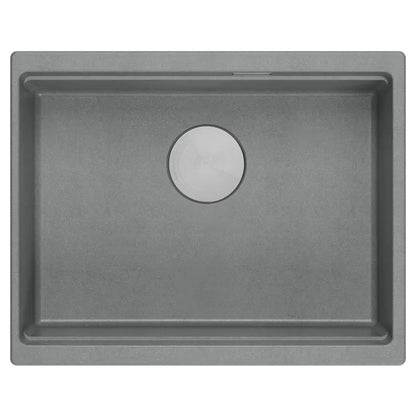 Granitspülbecken Logan 100 Grey Metallic Stöpsel Gold 5