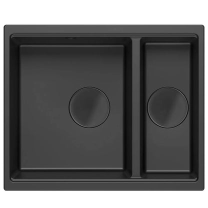 Granitspülbecken Logan 150 Black Stöpsel Gold 5