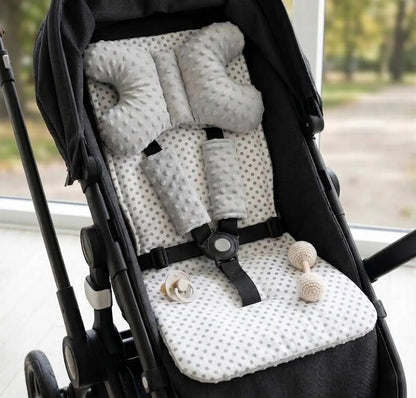 Kinderwagen Sitzeinlage 4in1 White/Grey Dots 5