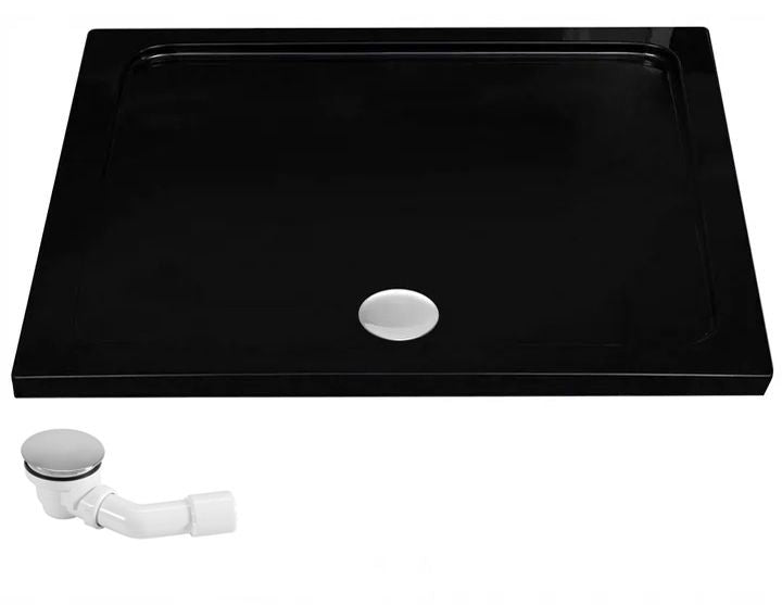 Duschkabine Rea Punto Black 80x100 mit Duschwanne Savoy 9