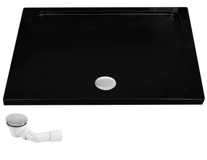 Duschkabine Rea Punto Black 80x100 mit Duschwanne Savoy Schwarz 9