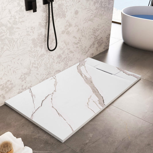 Duschtasse Bazalt CARRARA WHITE 80x100  1