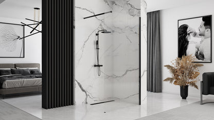 Duschwand Rea Aero Intimo Black Mat 90  3