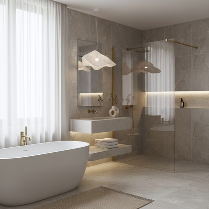 Duschwand Rea Flexi Transparent / Brush Gold 70  7