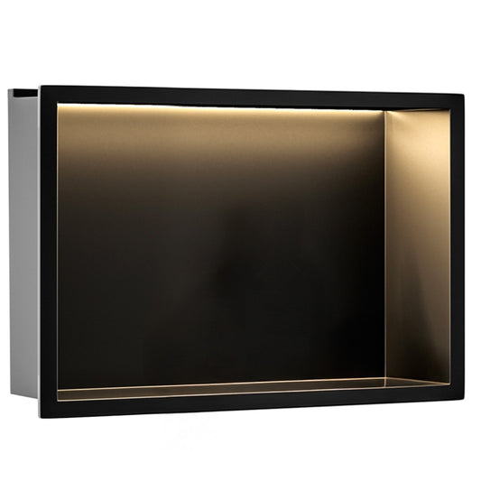 Wandeinbau-badezimmerregal Led 30x45 Black  1