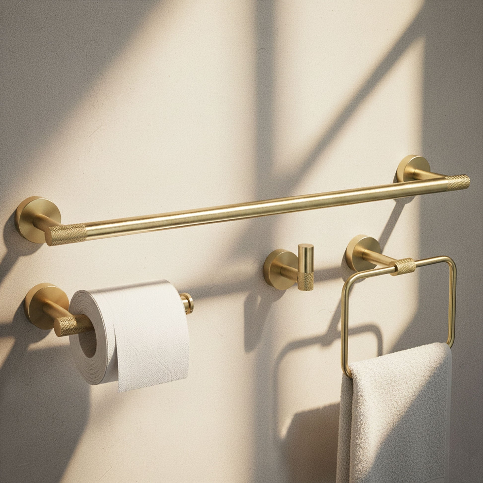 Badezimmer-accessoire-set Grid Brush Gold 4-teilig  4