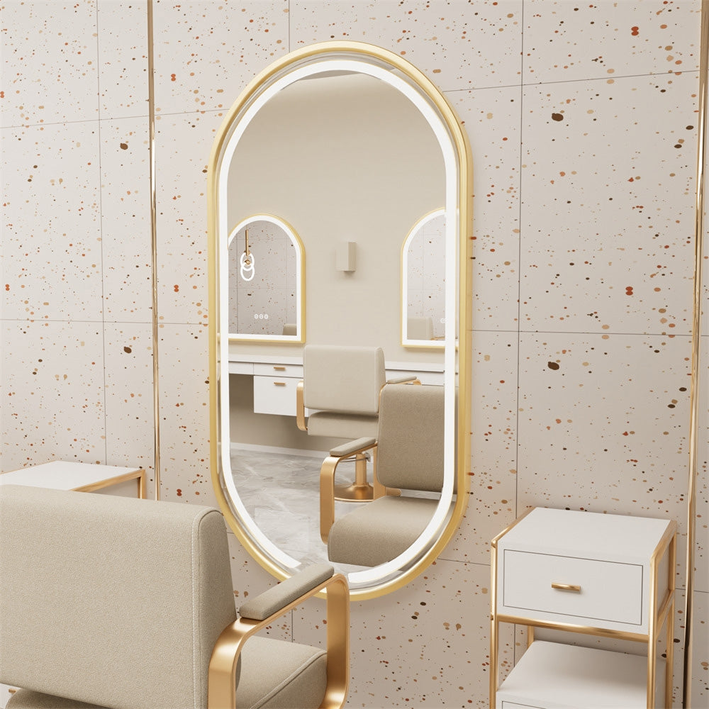 Spiegel LED OLL 60x90 cm Brush Gold  3