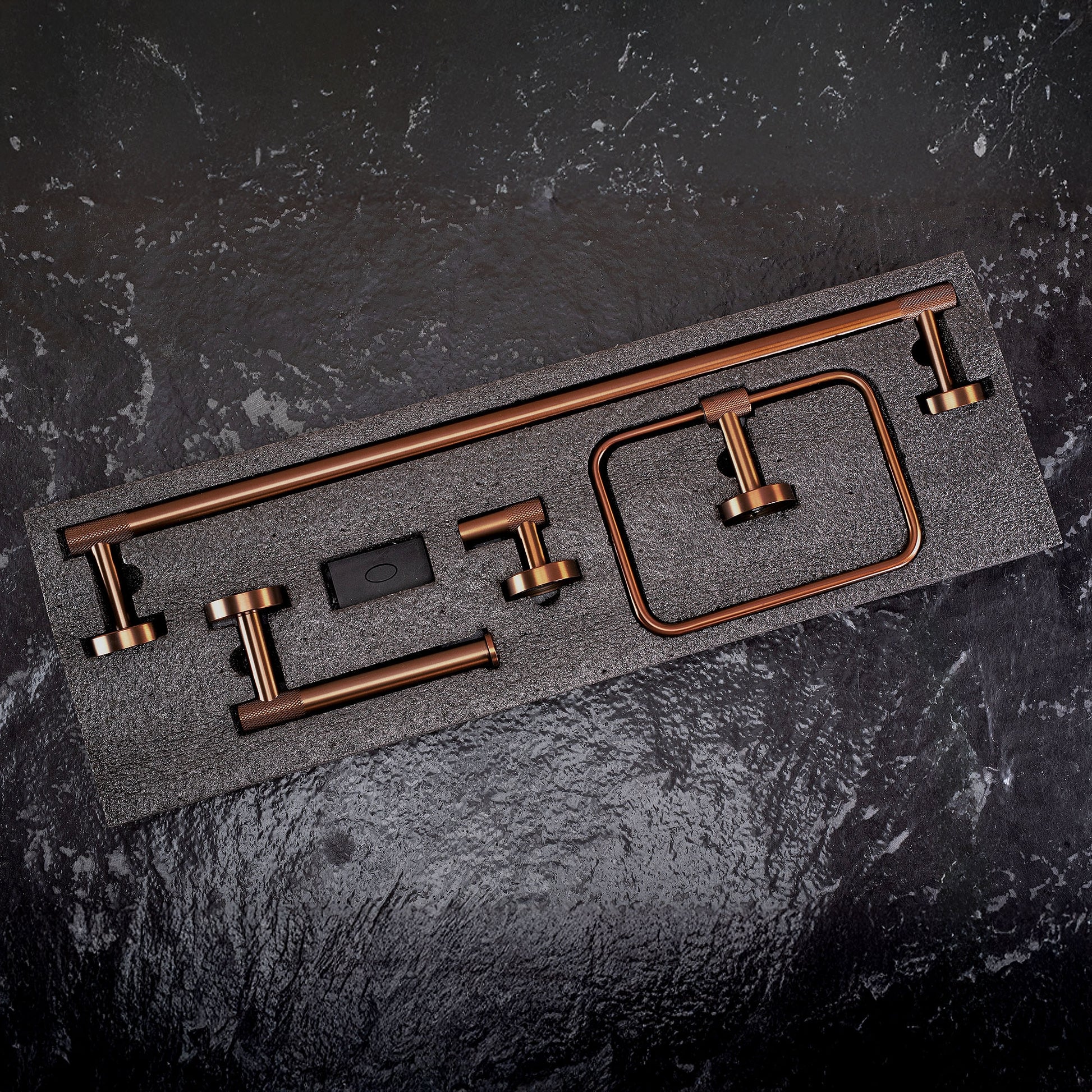 Badezimmer-accessoire-set Grid Brush Copper 4-teilig  7