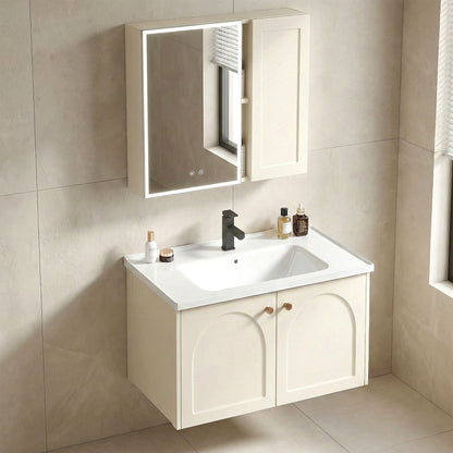 Badezimmermöbel-Set mit Waschbecken Denver 60cm Creme  5