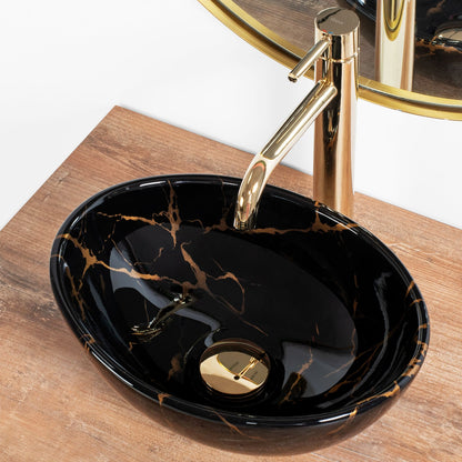 Aufsatzwaschbecken Rea Sofia Mini Black Marble Shiny  3