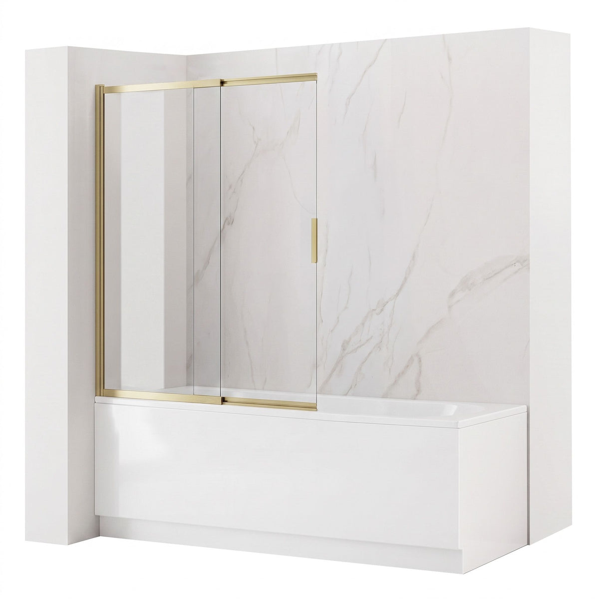Badewannen-Duschwand Schiebetür REA Dario Brush Gold 120 1