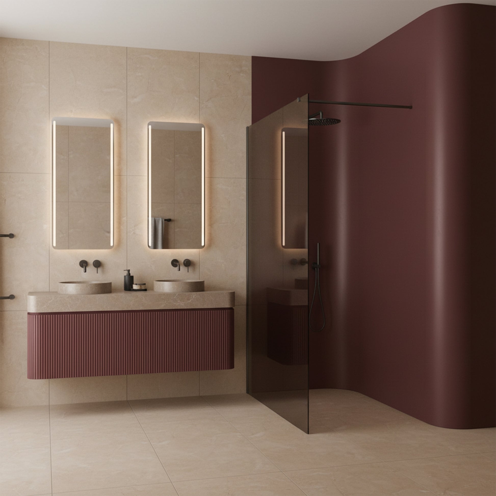 Duschwand Rea Flexi Brown / Titan 120  3