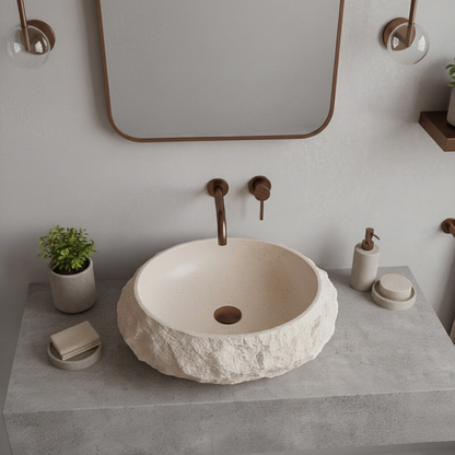 Aufsatzwaschbecken Rea Mika Warm Beige  5
