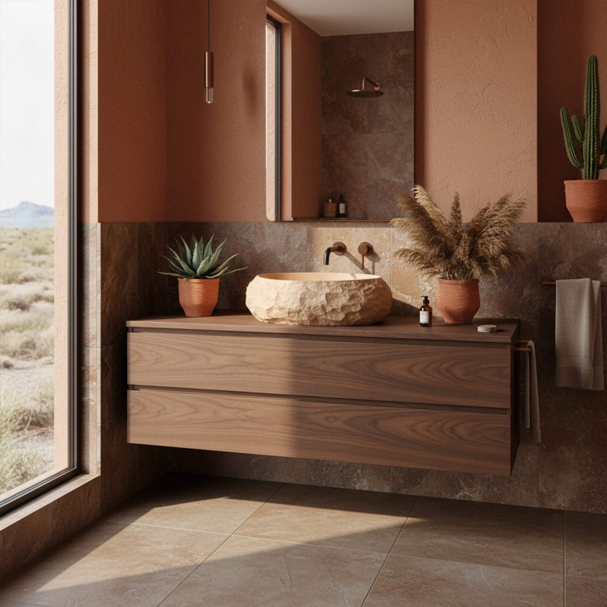 Aufsatzwaschbecken Rea Mika Light Terracotta  4