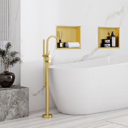bathroom shelf 30x30 gold brush  3