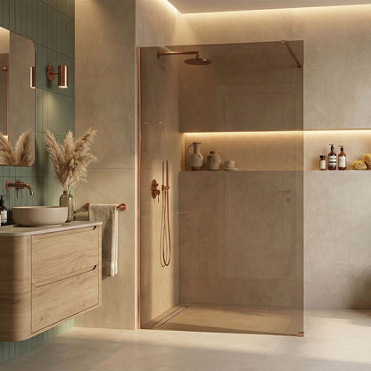 Duschwand Rea Flexi Brown / Brush Copper 90  1