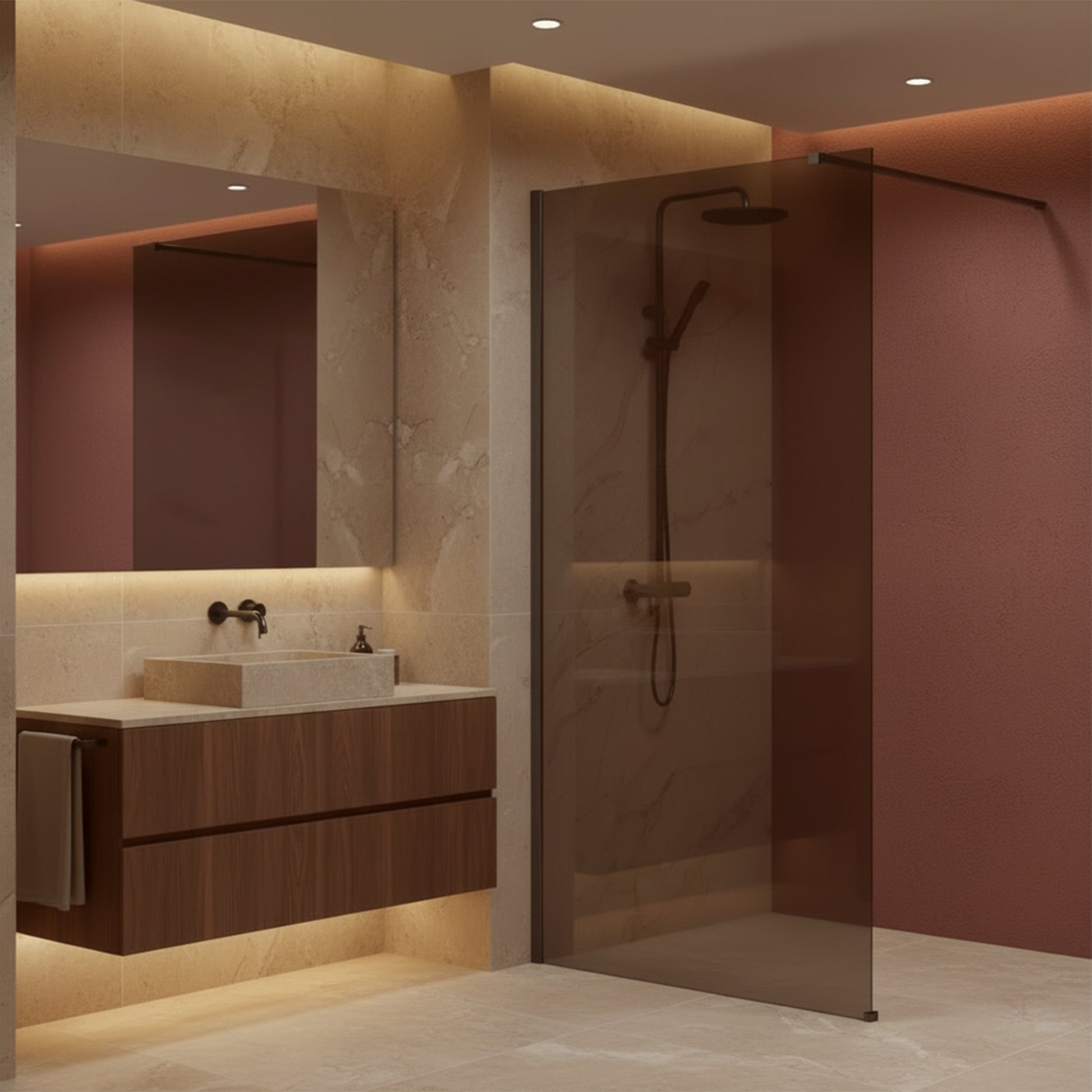 Duschwand Rea Flexi Brown / Titan 110  5