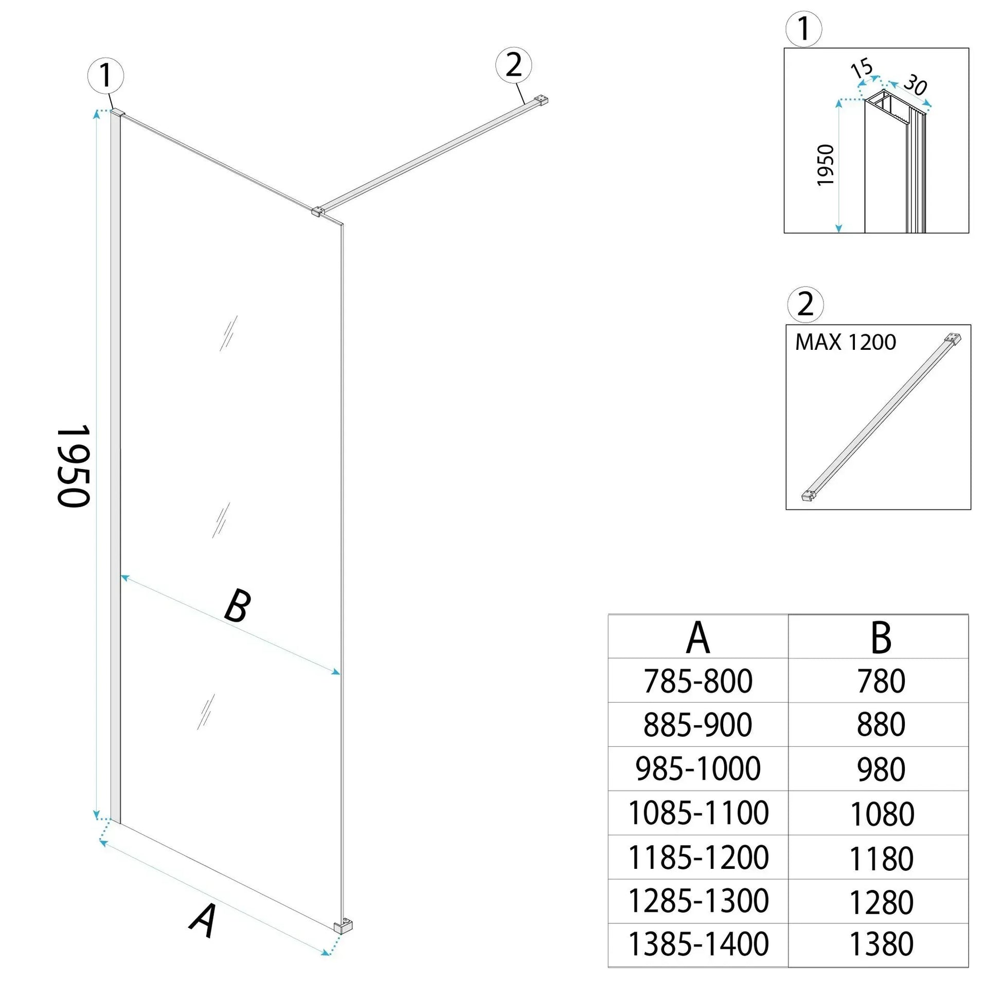 Duschwand Rea Flexi Brown / Brush Copper 120  9