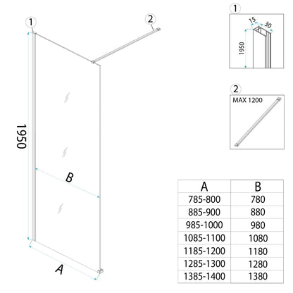 Duschwand Rea Flexi Brown / Brush Copper 120  9