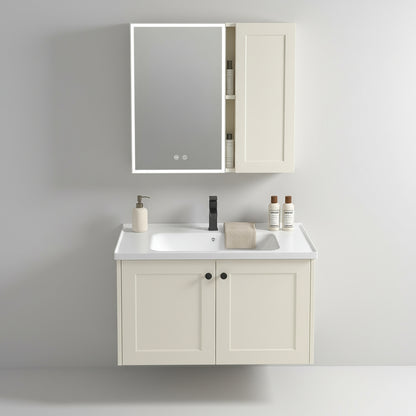 Badezimmermöbel-Set mit Waschbecken Monti 60cm Creme  1