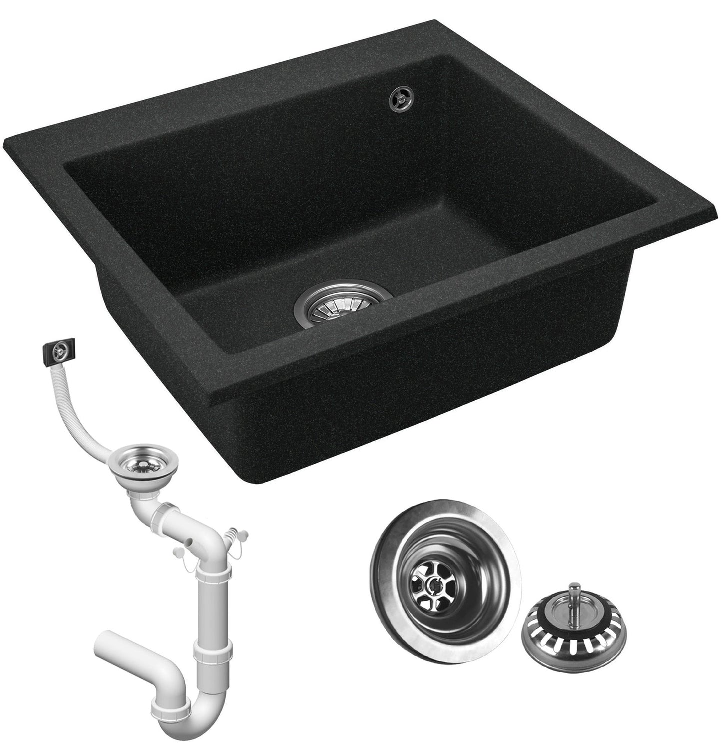 Spülbecken granit West XL black METALLIC 4
