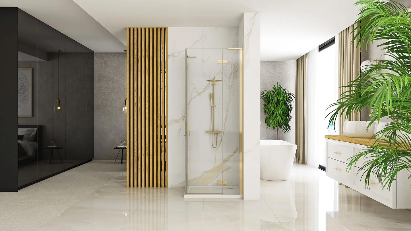 Duschkabine REA Hugo 80x90 Gold Brush  3