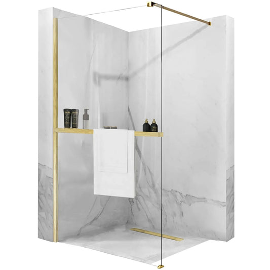 Duschwand Rea Aero Gold Brush N 110 Walk In + EVO  1