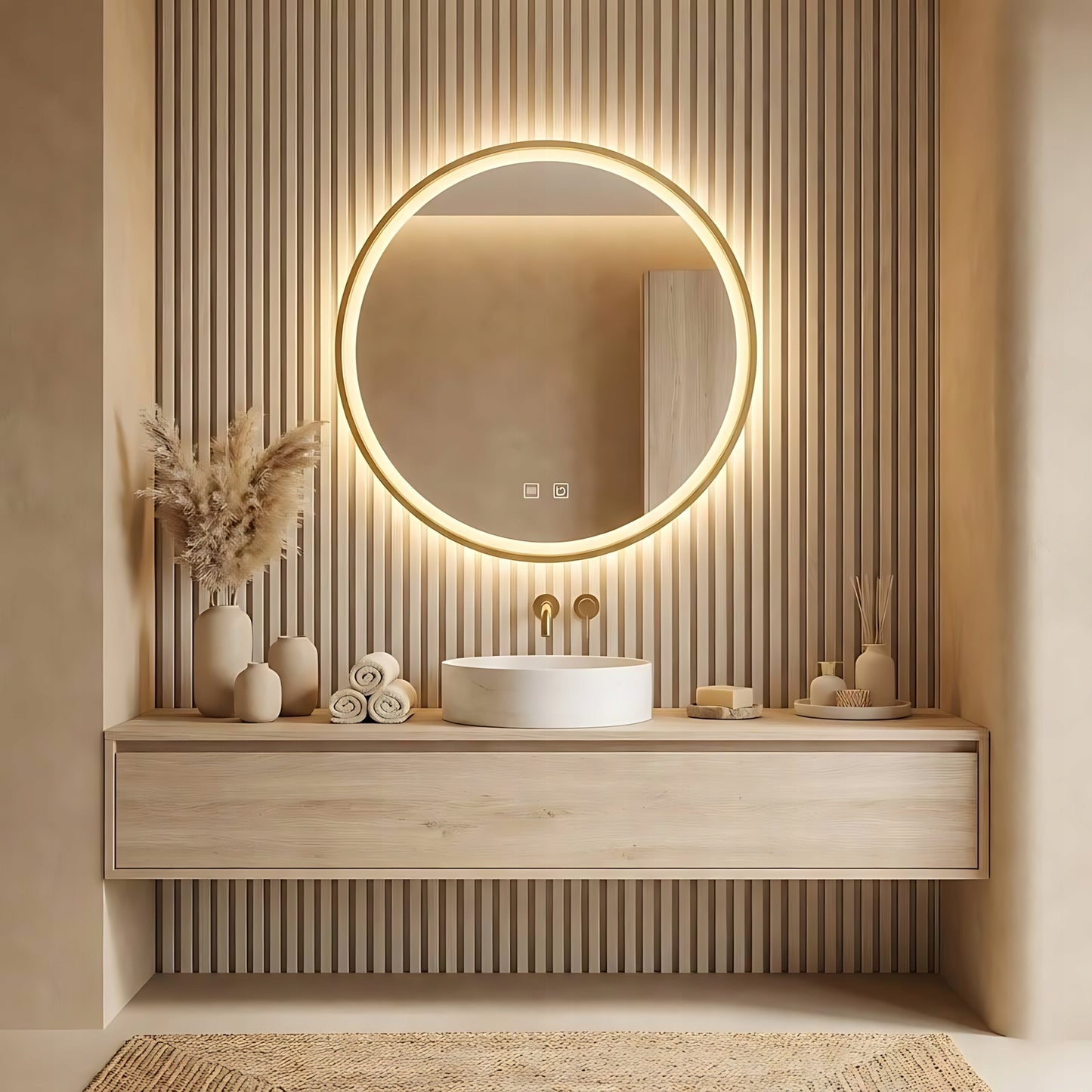 Spiegel LED 90cm MMJ Gold  5
