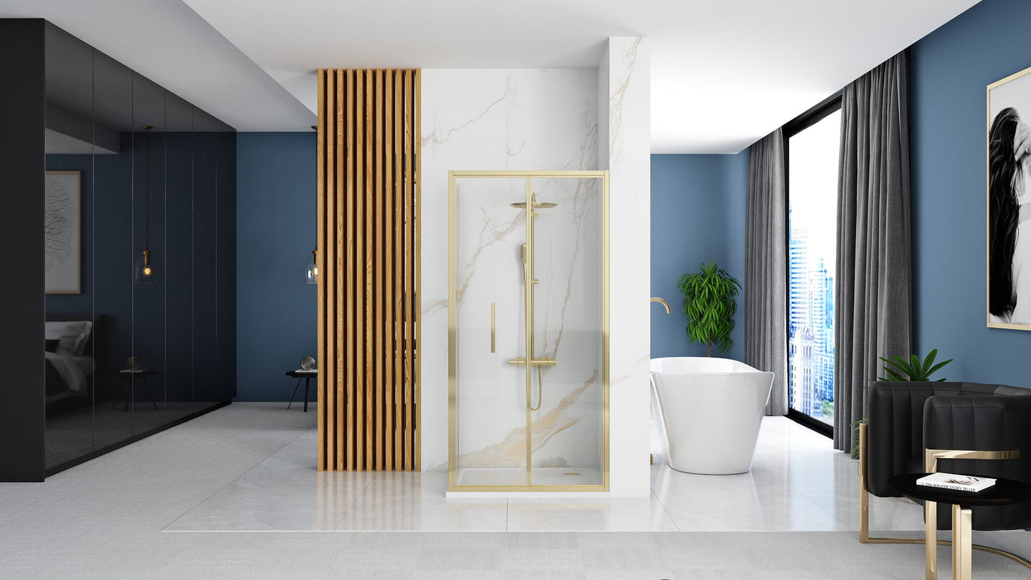 Eckdusche Rapid Fold Gold 100 x 90 4