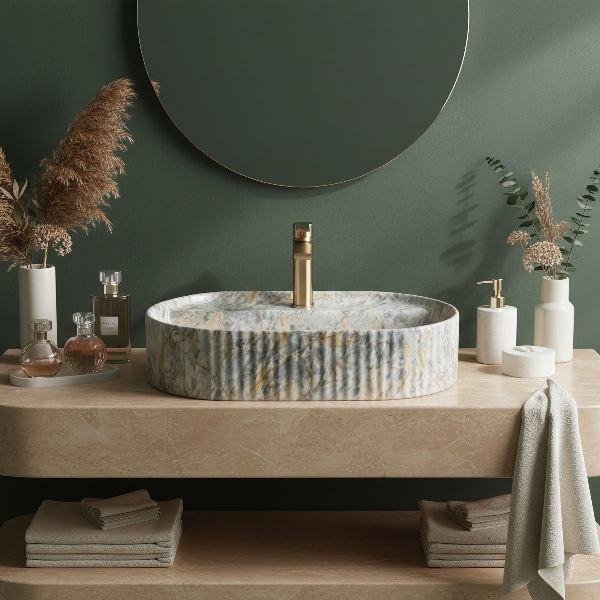 Aufsatzwaschbecken Rea Marcela 60 Ruststone  3