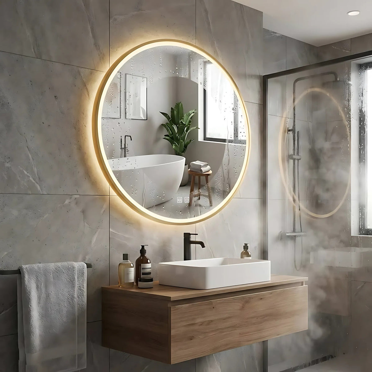 Spiegel LED 80cm MMJ Gold  6