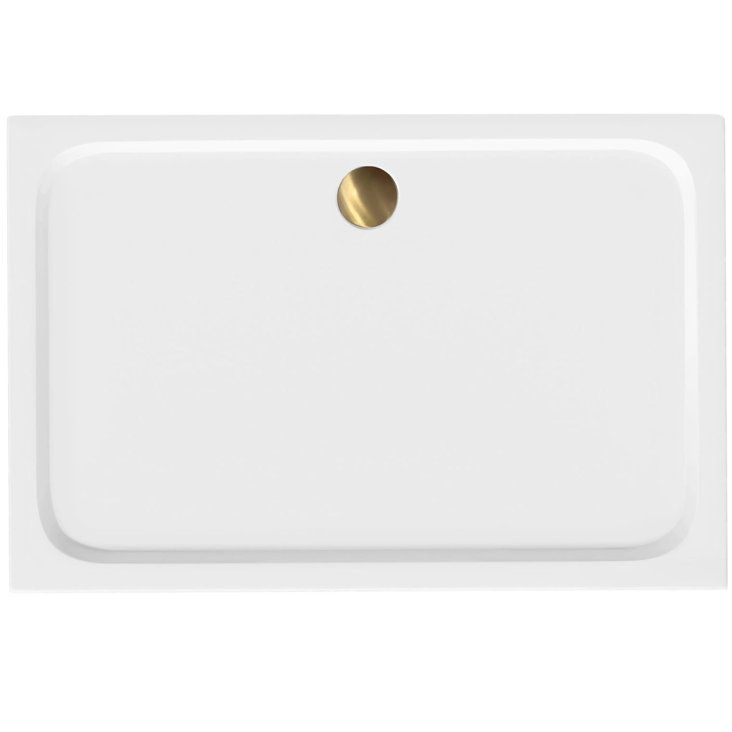 Acryl Duschwanne Rea Belmond White 80x100 Gebürstete Gold Abdeckung 6